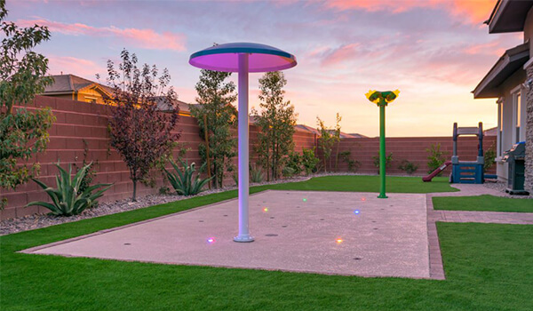 backyard splash pad fountain