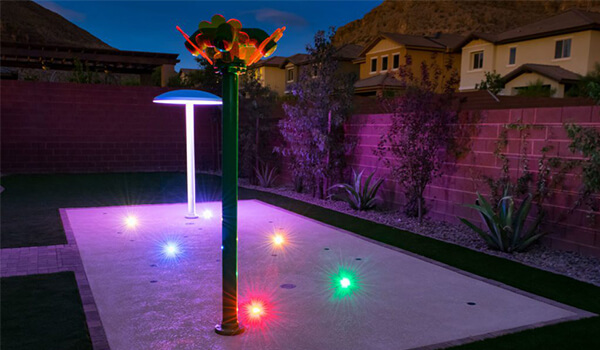 backyard splash pad fountain